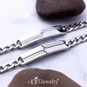 555Jewelry 6mm Stainless Steel Curb Flat Cuban Link Chain Bracelet for Men