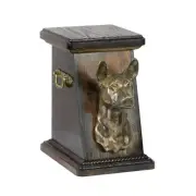 Basenji wooden urn with a dog Art-Dog