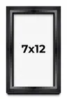 7x12 Shadow Box Frame Black | 1.25 inches Deep Real Wood Contemporary Shadowbox