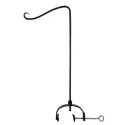 28.3 In. Tall Black Powder Coated Wrought Iron Shepherd's Hook W/Over Raili