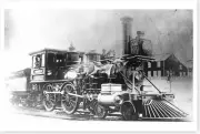 Early LVRR Lehigh Valley Railroad Steam Engine 66 Delano PA Silver Halide Photo