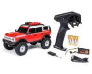 OPEN BOX Axial SCX24 Ford Bronco Hard Body 1/24 4WD Rock Crawler, Red Hard Body