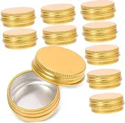 Cabilock 24pcs Small Aluminum Tins with Lids Multi-Purpose Metal Storage Containers for Candles Spices and Crafts Design for Desktop Decoration