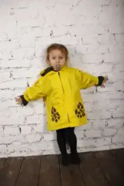 Toddler Children Unisex Hooded Giraffe RainCoat+Hat+BackPack Jacket Waterproof