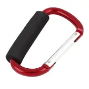 Shopping Buggy Stroller Foam Handle Aluminum Alloy Carabiner Grab Hook Clip Red