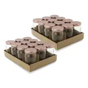 24PK Lemon & Lime Verona Glass Jar 150ml Rose Gold Lid Kitchen Storage Container