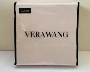 Vera Wang 4pc QUEEN Sheet Set Satin Weave EYELET Grayish Pink Cotton 300TC NEW
