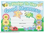 New 25 I Pledge Good Manners Certificates ~ Teaching Reward Award ~ Fast Ship