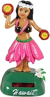 Solar Bobble Head Figures, Solar Dancing Figures Hawaii Girl, Solar Dashboard Doll, Dashboard Solar Powered Toys Bobbleheads Figurine for Car Decoration
