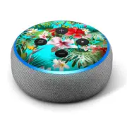 Vinyl Decal Skin for Amazon Echo Dot 3rd Gen - Tropical Red Hibiscus