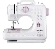 Sewing Machine with 2-Way Double Thread/Also Suitable for Beginners and Children/Sewing with 12 Built-in Stitches MARIG