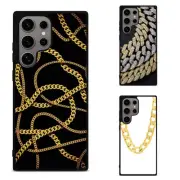 Frame Case For Samsung Galaxy Z Fold Flip 3 4 5 6 Necklace Gold Chains wallpaper