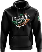[Purple Print House] Mens Ireland Rugby Since 1874 Hoodie - Supporter Rugby Irish Badge Rugga Gifts for Him - St Patricks Day Sports Fan