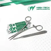 OLSEN HEGAR NEEDLE HOLDER 5.5" + SCALPEL HANDLE #4 GRADUATED + 10 BLADES #22