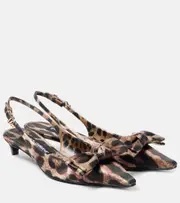 [Dolce & Gabbana] Dolce & Gabbana Leo 30 printed satin slingback pumps AU 6 multicoloured