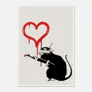 Galrie Banksy Love Rat Art Print Iconic 2004 Urban Masterpiece, Poster Only, A1 60 x 84cm (23 x 33inch)