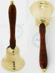10'' Shiny Brass Bell Hand Bell Loud Call Bell Collectibles Desk Ring bell Gift