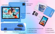 Kids Tablet 10.1 inch IPS HD Touchscreen Android 14 64 GB Storage, 8GB RAM Blue
