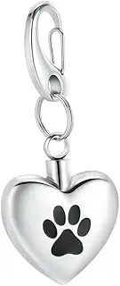 DOTUIARG Jewelry Heart Pendant Paw Printed Keychain Ornaments Memorial Ashes Holder Keepsake Urns