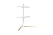 BRATECK Modern Linear Tabletop TV Stand For 49'-70' TVs -- Matte White & Beech