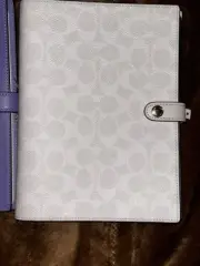 NWT Coach Notebook/Journal In signature chalk white.