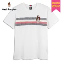 在飛比找Yahoo奇摩購物中心優惠-Hush Puppies T恤 男裝十字線條刺繡棉質短袖T恤