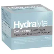 Hydralyte Colour Free Lemonade Flavoured Electrolyte Powder 4.9g x 10 Sachets