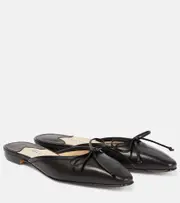 [Manolo Blahnik] Manolo Blahnik Ballerimu leather slippers AU 4 black