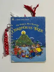 Junk Journal Handmade The Biggest Christmas Tree Altered Little Golden Book
