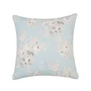 Romantic Blue With White And Gray Floral Pattern And Feather Down Insert Pillow