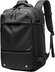 [Hemore] Vacuum Backpack Travel, 60L Expandable Multi-Pocket Waterproof Carry On Backpack with Lock, Padded Breathable Zipper Closure Travel Backpack for Men