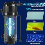 Aquarium Fish Tank Oxygen UV Sterilizer Filter Pump Rainfall Clean Clarifier