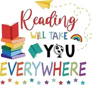 SUPERDANT Reading Wall Decor Inspirational Quote Learning Wall Sticker DIY Kids Book Reading Will Take You Everywhere Books Decals for Read Corner Nursery Library Classroom Study Room Stickers