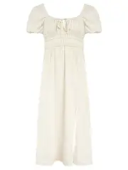 Faithfull The Brand | Terina Midi Dress in Egg Shell | The UNDONE