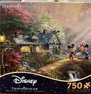 Disney Thomas Kinkade Mickey & Minnie Mouse Sweet Bridge 750 Pc Jigsaw Puzzle