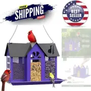 Bird Feeder House Metal Mesh for Outside Large Capacity Weatherproof