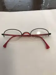 New Alain Mikli 1240 COL 01237 Black & Red Glitter Flex Frame glasses