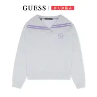 在飛比找momo購物網優惠-【GUESS】水手領片設計長袖上衣(灰)