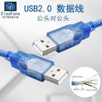 在飛比找ETMall東森購物網優惠-USB2.0數據線公對公移動硬盤筆記本散熱器連接雙公頭數據線