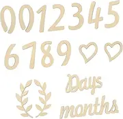 PERSELOSO 1 Set Milestone Numbers Baby Growth Cards Wooden Birth Decor Photo Props