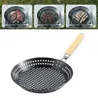 Bakeware Grill Pan Roasting Cooking Outdoor Pan Round BBQ Griddle for