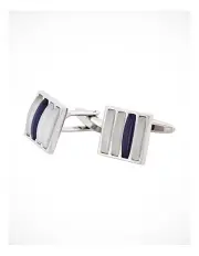 [Cudworth] Striped Cats Eye Cufflinks in Black and White