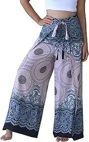 [Full Funk] Rayon Drive in Wrap Pants Legs Open or Tied Loose Fit in Mixed Artworks