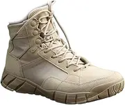 [CLSQLXYJZC] Men's Tactical Military Boots, Spring and Autumn Men's Outdoor High Top Ultra Light Waterproof Desert Boots, for Men's Breathable Shock-absorbing Combat Boots