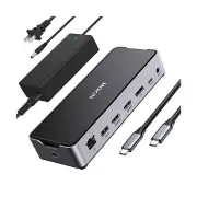 8K USB C Laptop Docking Station,Docking Station 3 Monitors with 1*HDMI, 2*Dis...