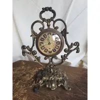 在飛比找蝦皮購物優惠-20世紀初 德國製 古董老式發條黃銅時鐘 發條機械銅鐘 座鐘