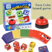 Kids Cube Game Wooden Expressions Matching Block Puzzles Face-Changing Cube