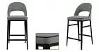 VERNA BAR STOOL GREY FABRIC / POWDER COATED STEAL FRAME BNIB LUXURY FURNITURE