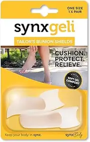 SYNXBODY SynxGeli Tailor's Bunion Shield - Cushion, Protect & Relieve Soft Tissue & The Fourth & Fifth Toe Joint from Unwanted Stress - Provides Optimal Comfort and Pain Relief (2 Pack)