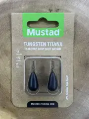Mustad Tungsten Titanx Tear Drop Shot Weights, New! Free Shipping! NWT!